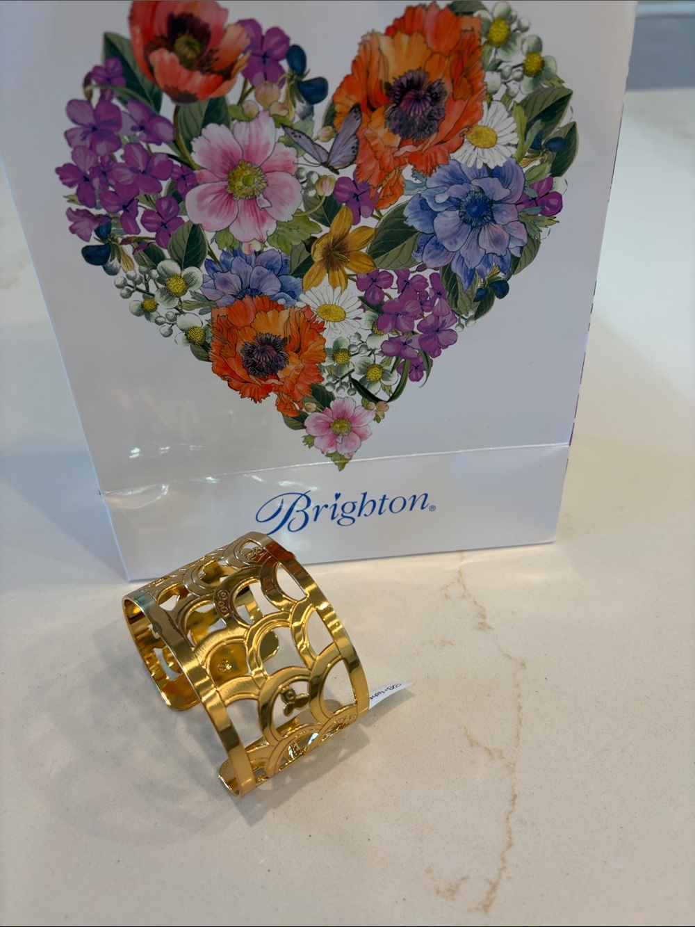 NWT Brighton Gold Tone Openwork Cuff Bracelet